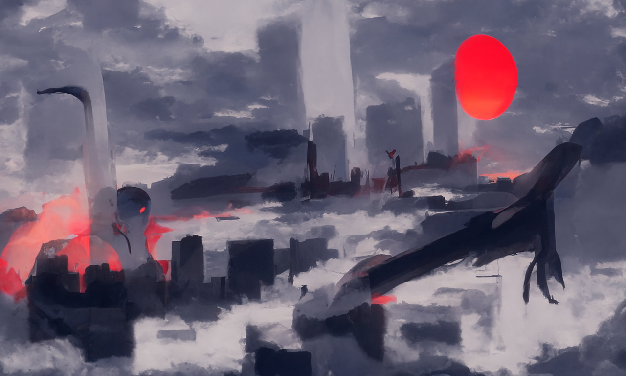 【AI绘画】夕阳下的城市