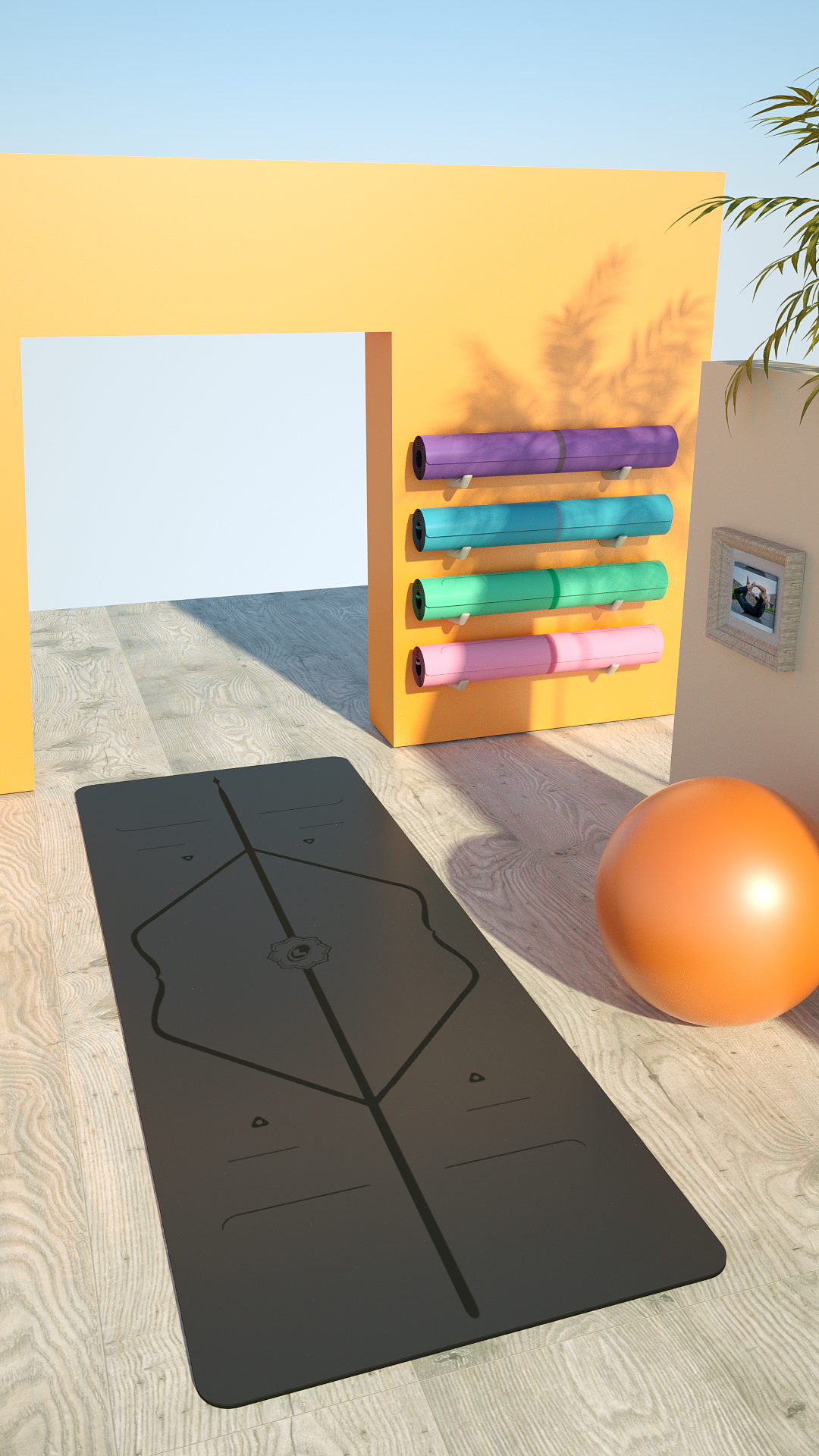 C4D瑜伽垫海报渲染及品牌页面