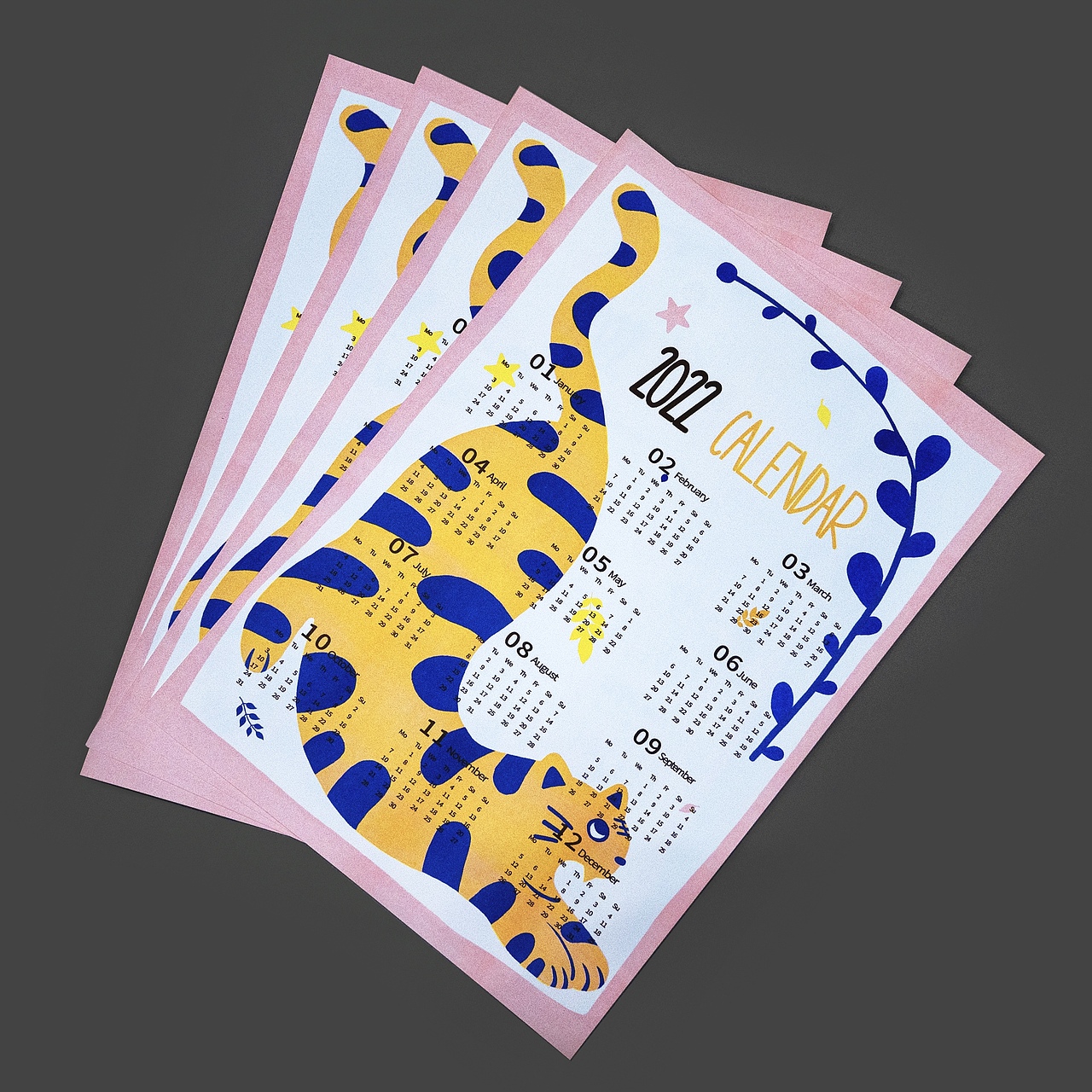 2022虎年海报日历&亚克力挂件（图ZMzA5MDIyMzEy） - 海报 - 站酷设计师GLO_BR原创素材 - 站酷ZCOOL