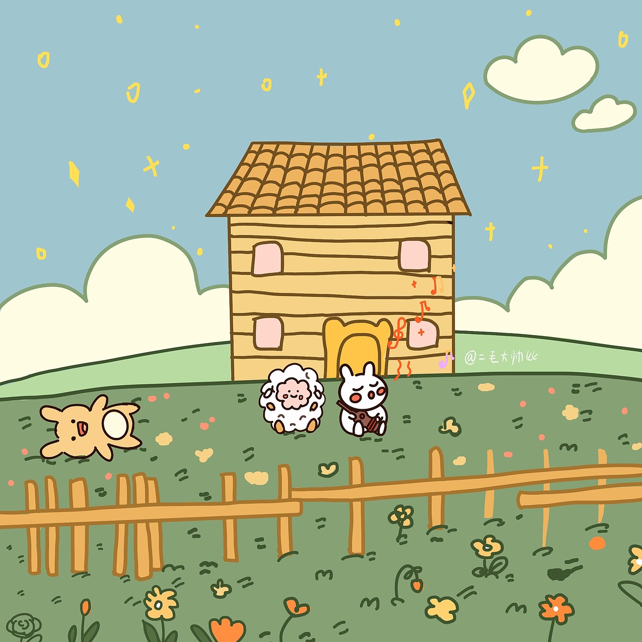 之前的ipad 摸鱼（图ZMjE2MDg1ODI4） - 商业插画 - 站酷设计师二毛大帅比原创素材 - 站酷ZCOOL