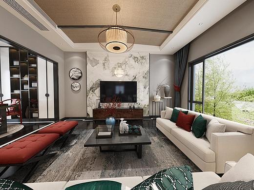 重庆洋房装修设计|龙湖开元|新中式装修设计全案设计