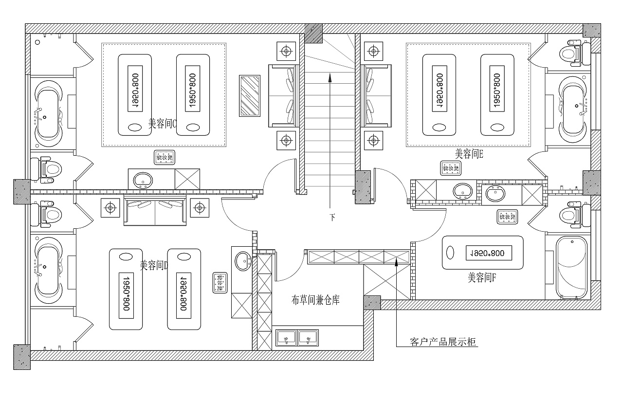 尺寸设计| 克丽缇娜养生会馆美容院新中式设计效果图