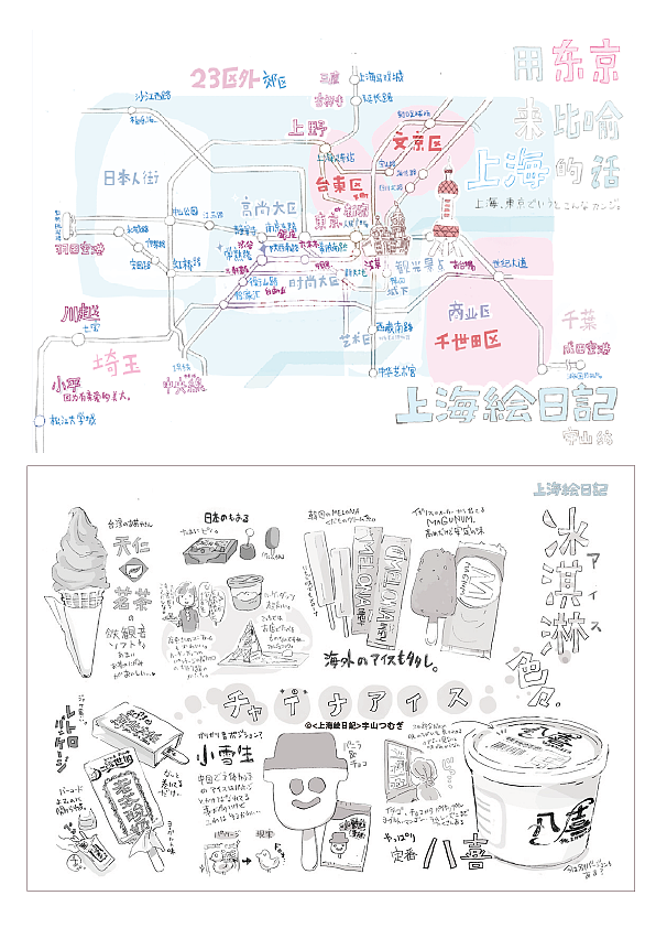 宇山纺mugi (上海絵日記/白相大上海ShanghaiCitywalk)（图ZMjQ0OTk0NDAw） - 概念设定 - 站酷设计师宇山纺mugi原创素材 - 站酷ZCOOL