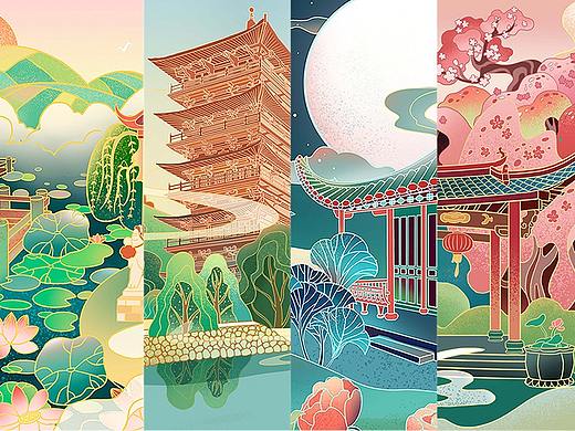 肥西最美打卡点——参赛插画【言发品】