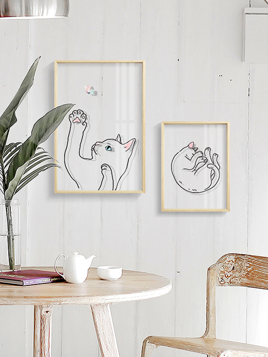 猫咪的乐趣（图ZMjMxMzAzNTc2） - 商业插画 - 站酷设计师起贝艺术装饰画原创素材 - 站酷ZCOOL