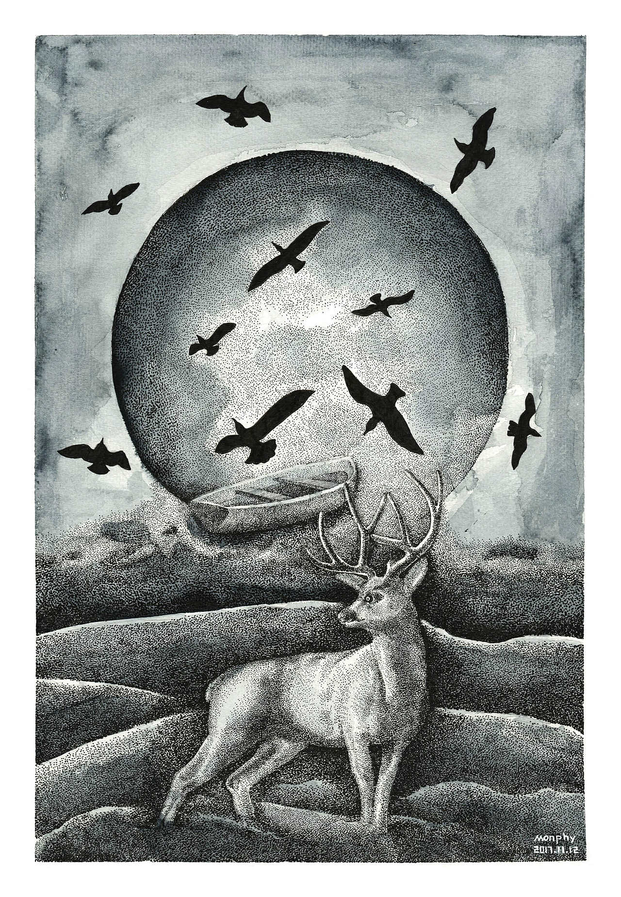 [黑白插画] 造梦系列 Dream Making Series（图ZMTI2MjUxNTI4） - 艺术插画 - 站酷设计师莫非视界原创素材 - 站酷ZCOOL