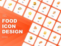 「Icon Design」36个食物图标设计与动效包装