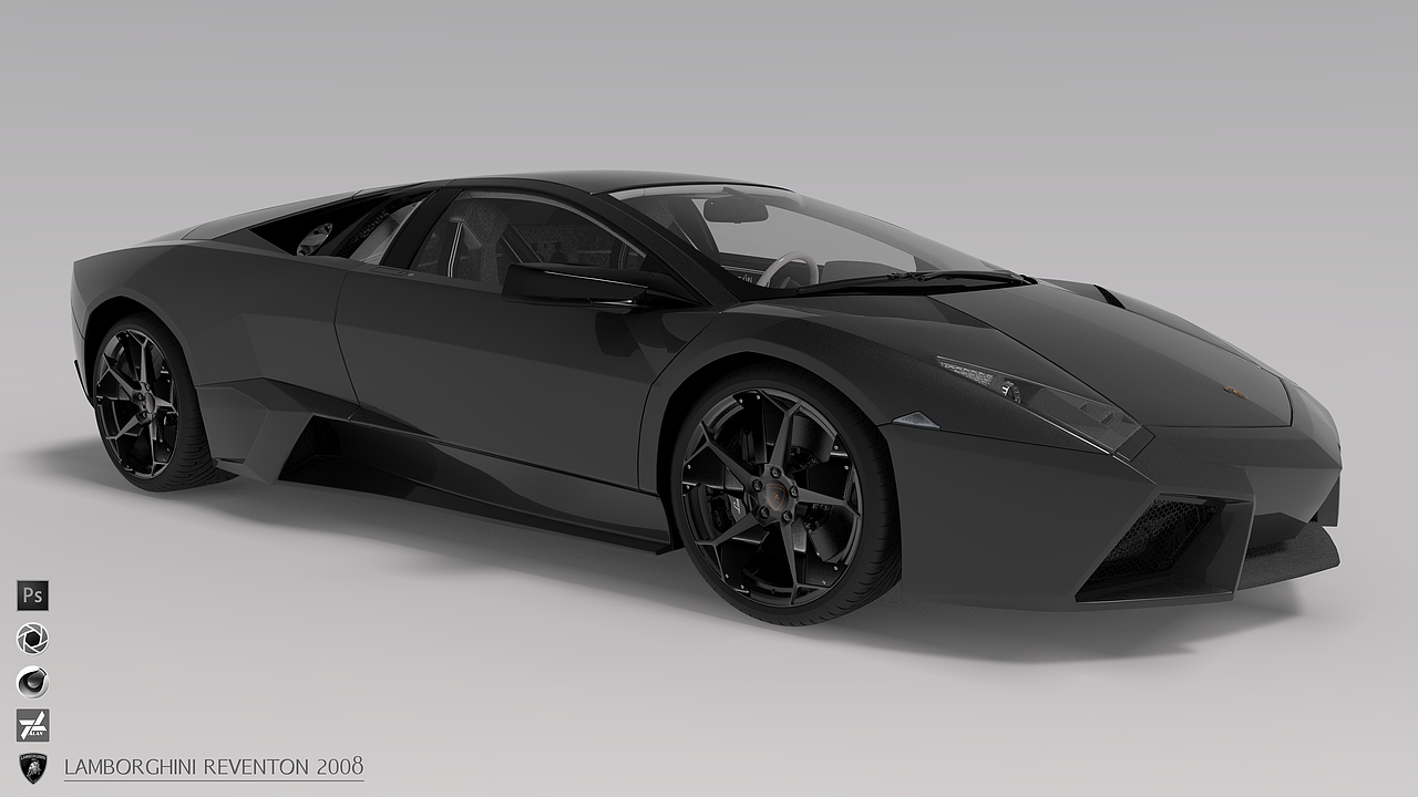 Lamborghini Reventon 2008 C4D标准渲染器练习