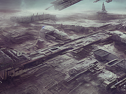 #AI創(chuàng)作實驗室#核戰(zhàn)爭巨型結(jié)構(gòu)，星球大戰(zhàn)風格的工業(yè)景