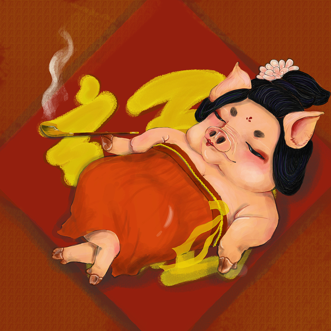 猪圆玉润，猪福永远，猪年，2019（图ZMTQwOTU4MjMy） - 商业插画 - 站酷设计师正咚咚原创素材 - 站酷ZCOOL