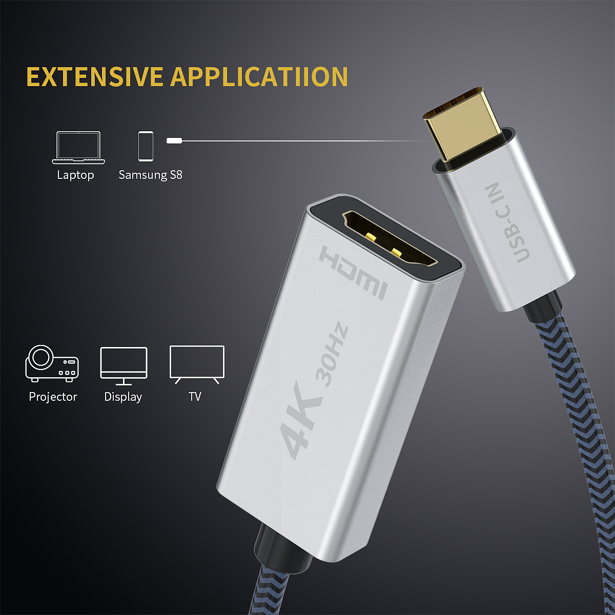 typc转hdmi转接头 亚马逊产品拍摄修图 精修 产品渲染