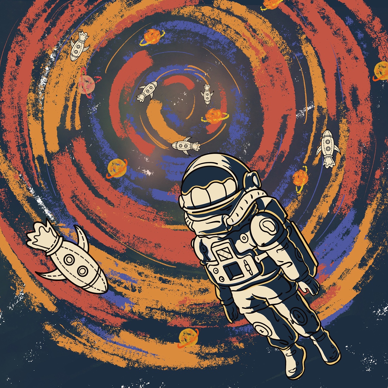 宇航员太空游|插画|创作习作|李家大梦 - 原创作品 - 站酷 (zcool)
