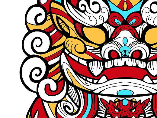 三彩唐獅線條紋樣（個(gè)人主頁(yè)-ZNTc0NzE4NDg=） - 商業(yè)插畫(huà) - 站酷設(shè)計(jì)師九言繪一原創(chuàng)素材 - 站酷ZCOOL