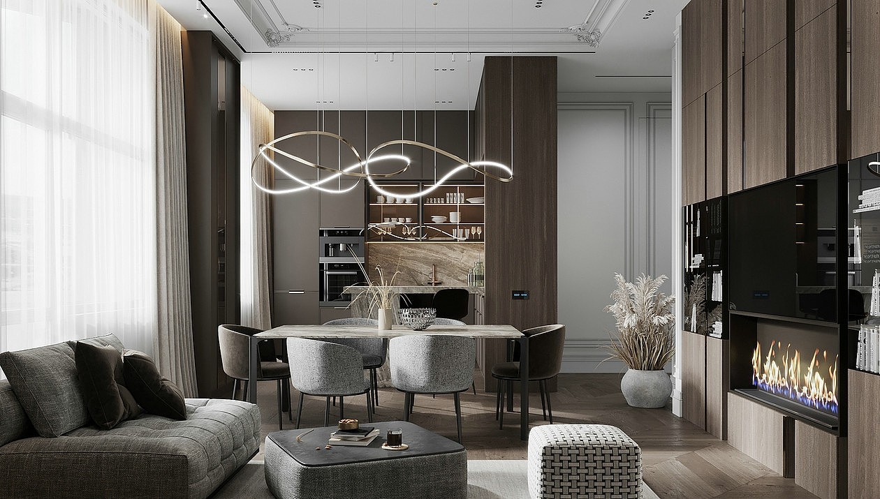 木质+大理石 高级细腻有质感