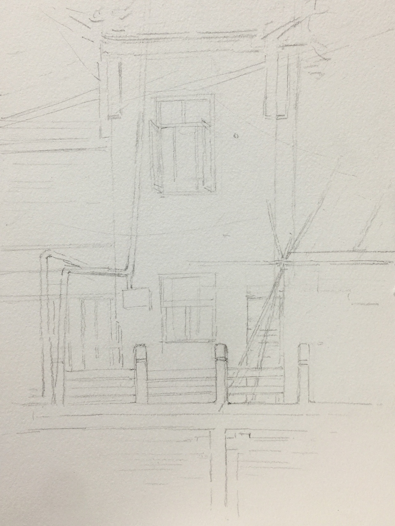 水彩小房子过程分享~