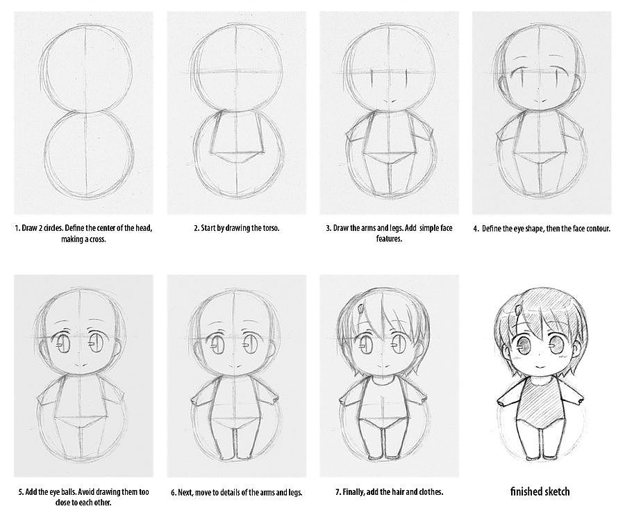 素材q版人物绘画练习参考