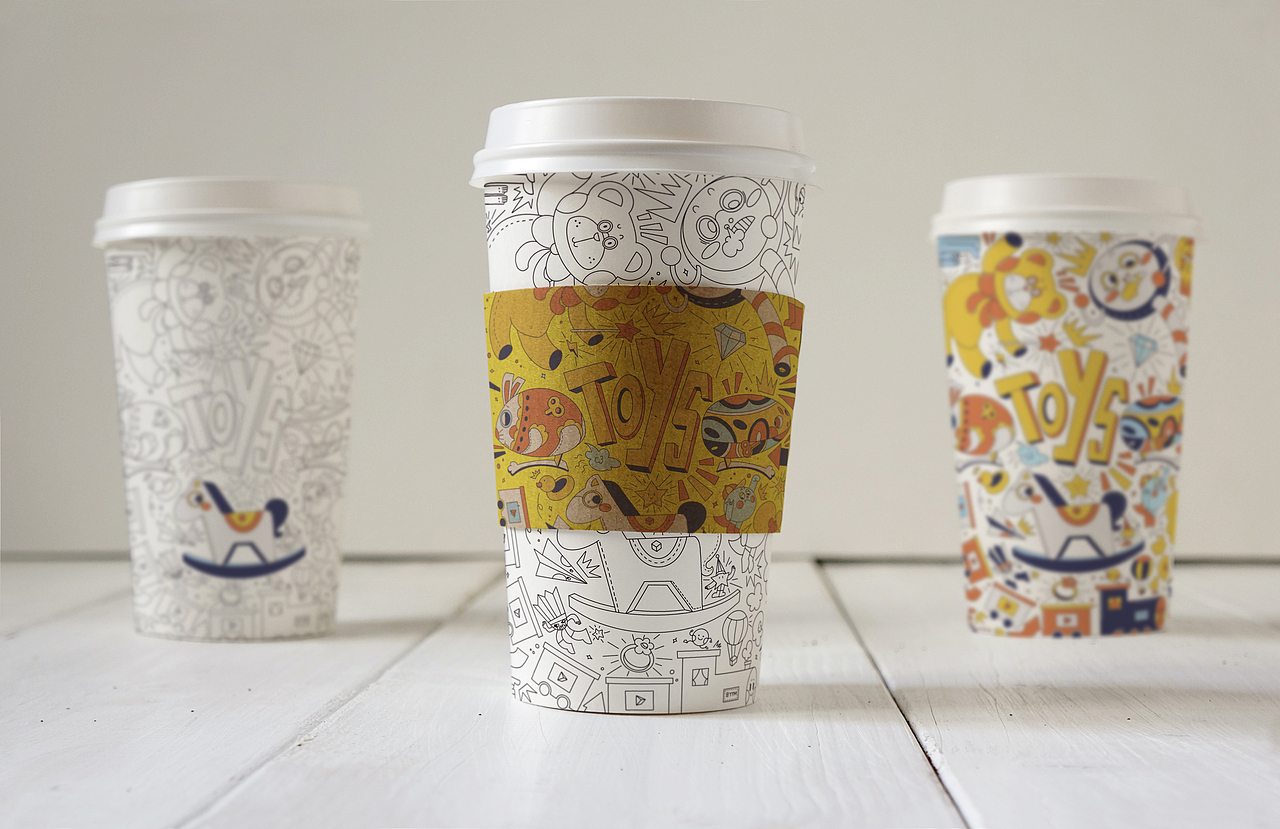 元素插画-玩具-咖啡杯包装插画礼品包装插画（图ZMjUwMTMxNTIw） - 商业插画 - 站酷设计师与喵插画原创素材 - 站酷ZCOOL