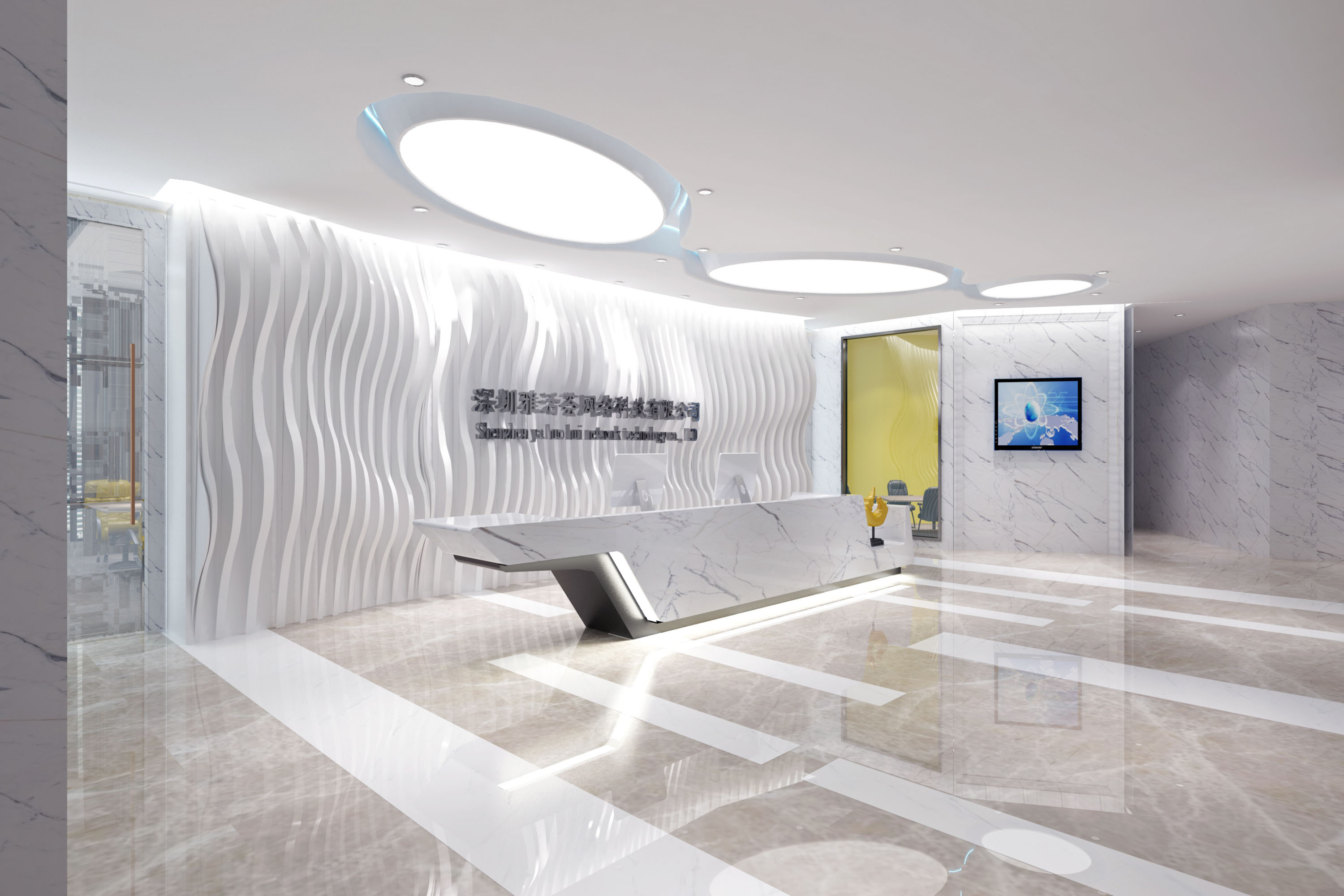 一九九二效果图-办公大厅|空间|家装设计|1992效果图0 - 原创作品