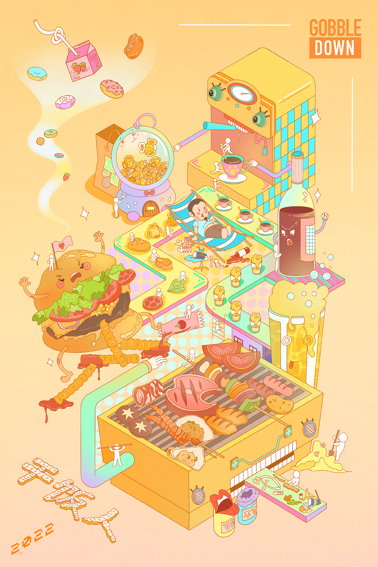 插画设计 | 当代社会热词系列海报及文创