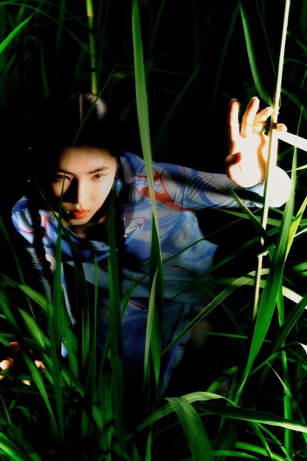 创意时尚大片-草丛与夜晚的探索