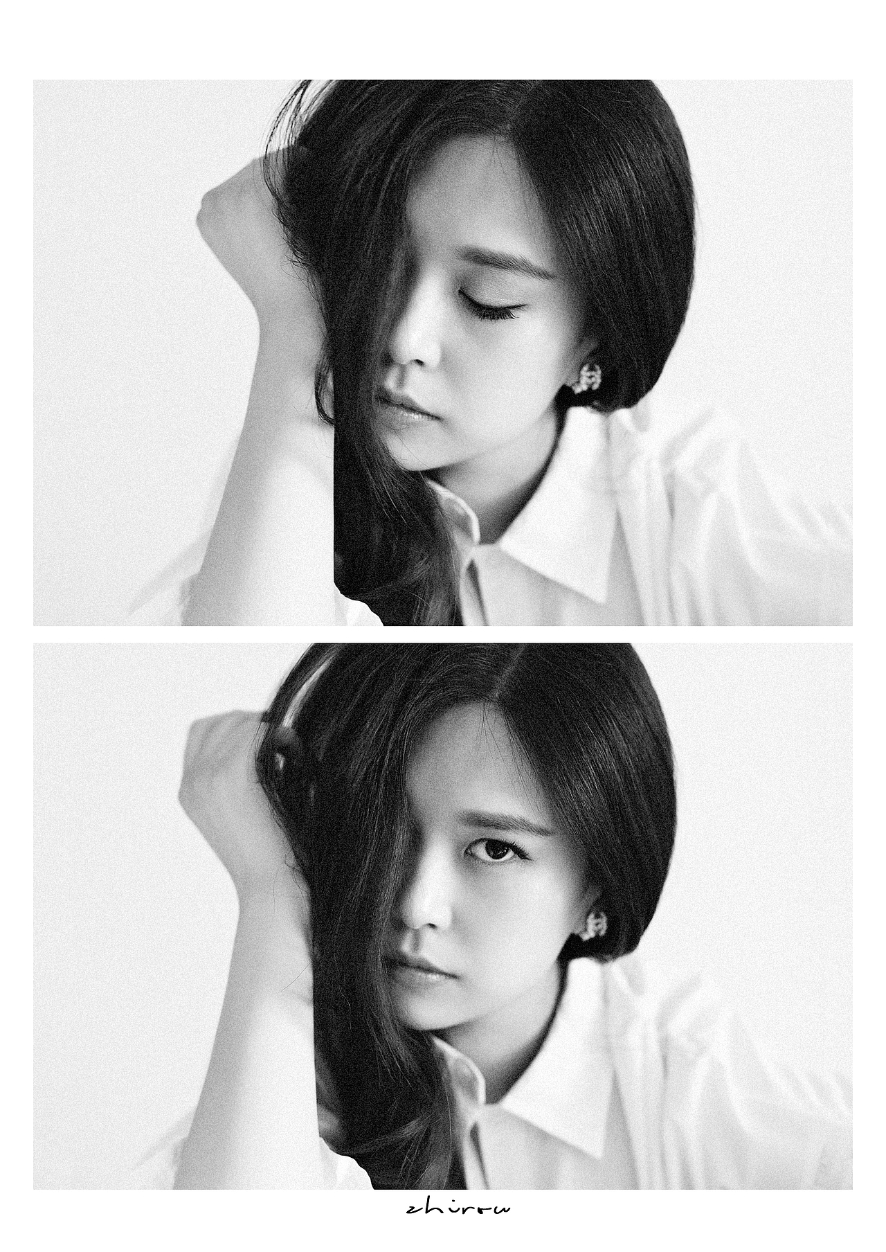 现在比较流行的两张相似动作的组合构图