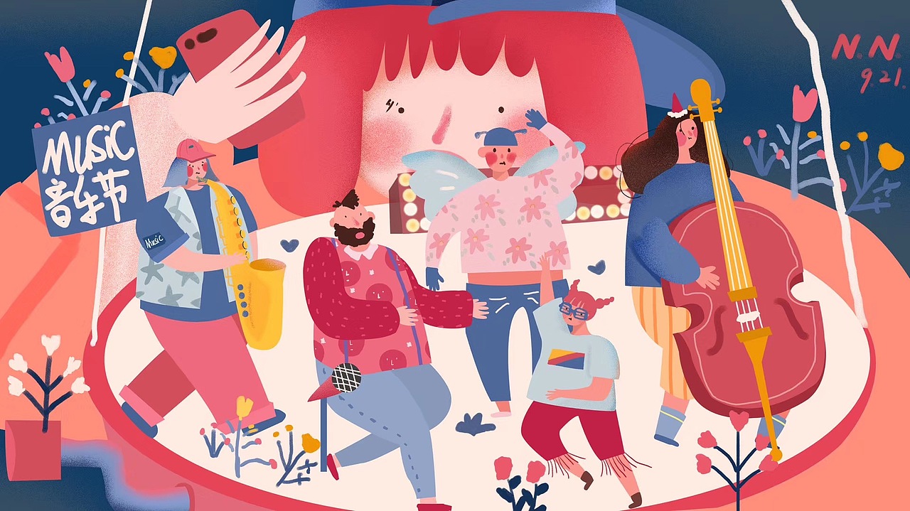 草莓音乐节（图ZMTg4NTAyMjY4） - 商业插画 - 站酷设计师无敌破坏王hhh原创素材 - 站酷ZCOOL