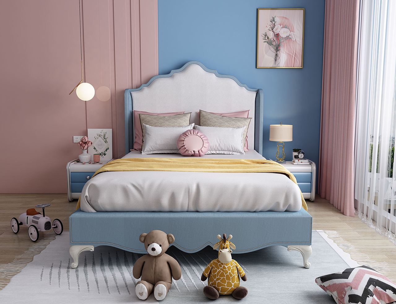 美式儿童床效果图