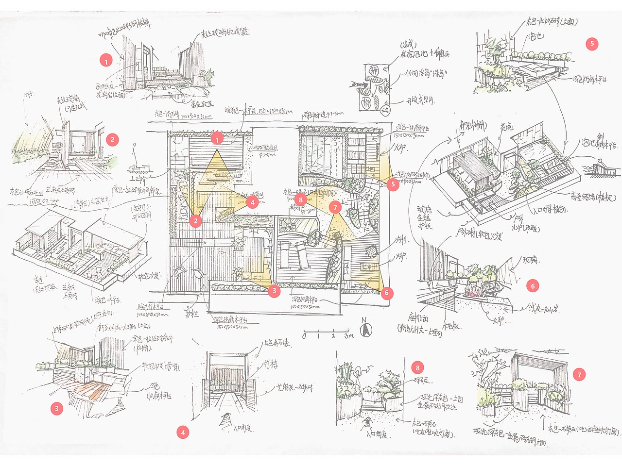 【温泉城屋顶花园景观方案设计】现代+中式(双风格)