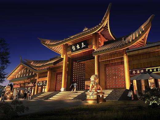 某个古镇夜景规划灯光设计之一