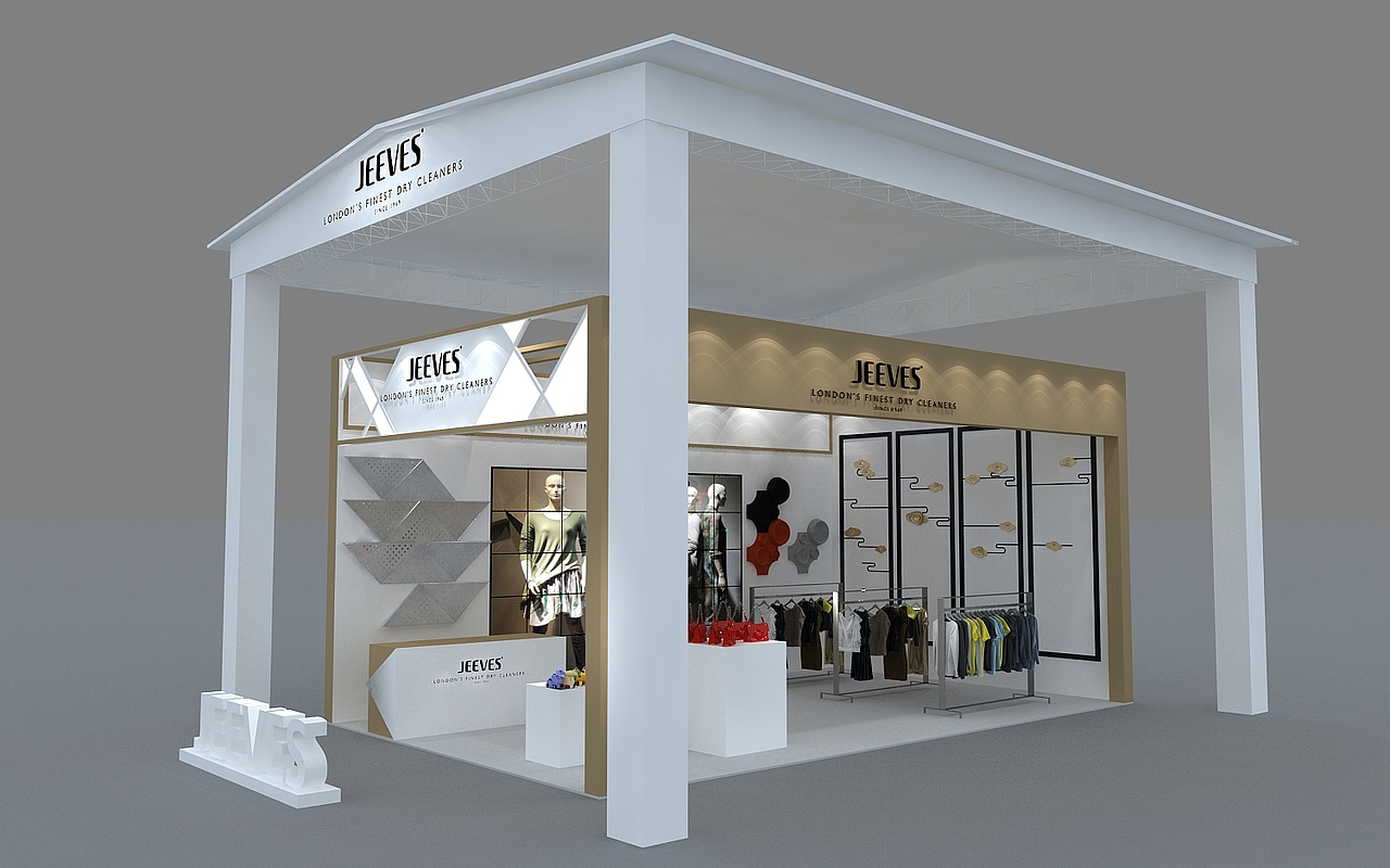 洁服斯宝服装展 展台展位展览3d效果图