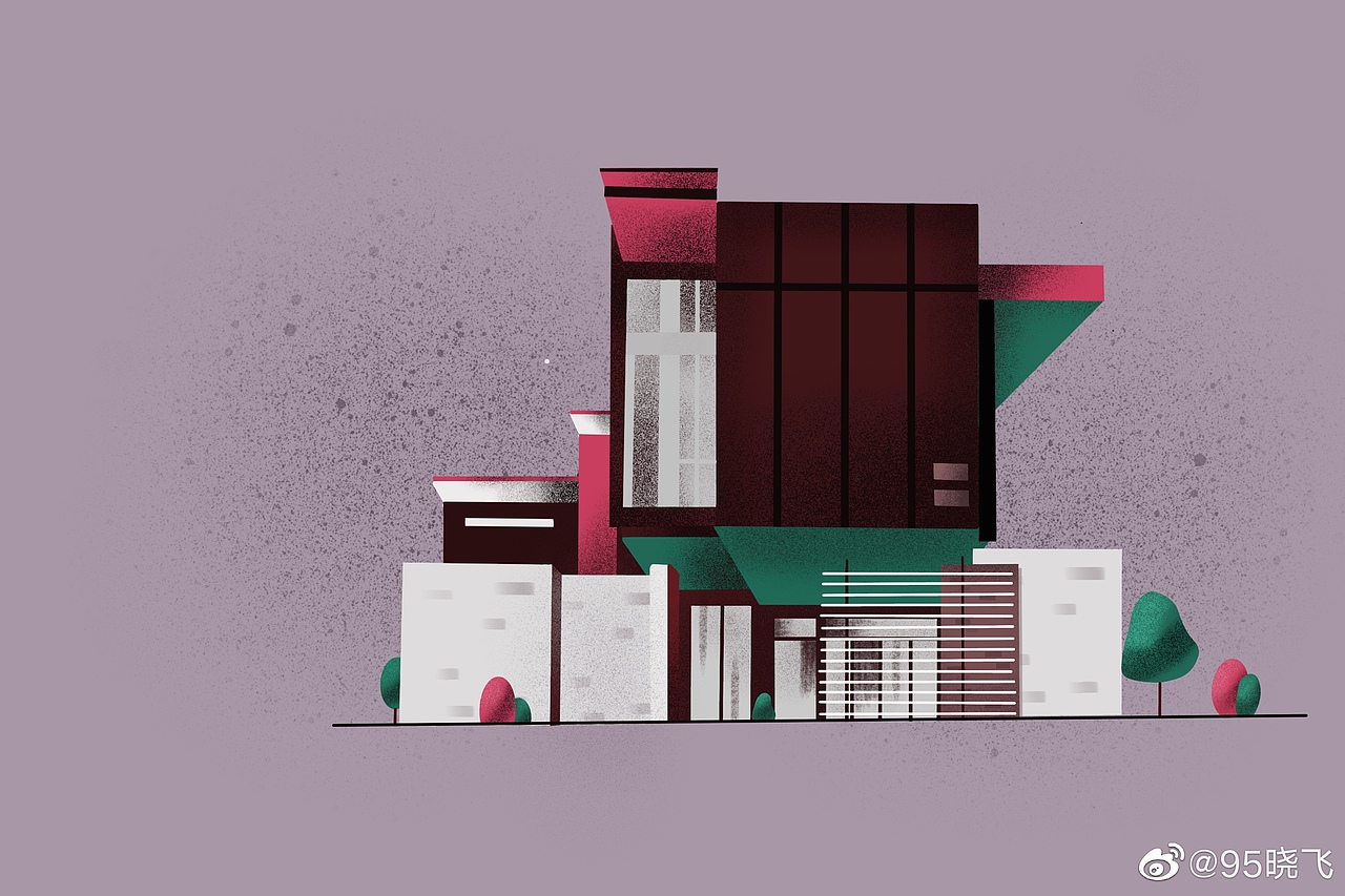 ipad procreate 2d建筑插画