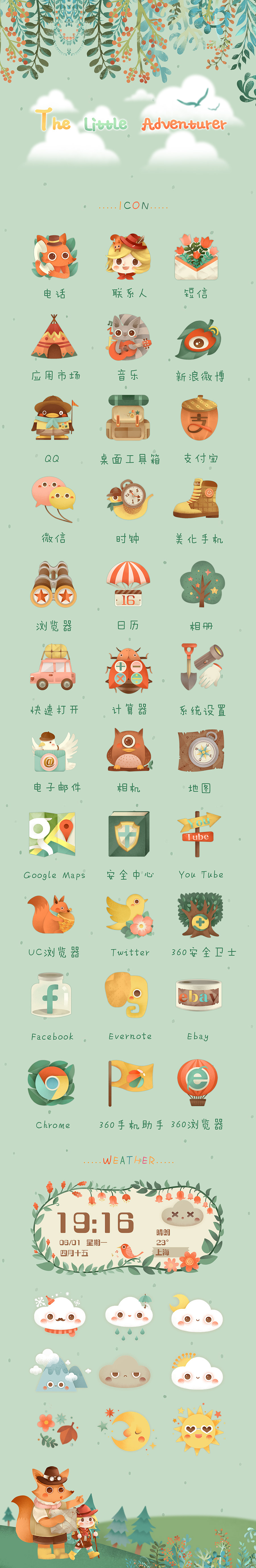 小小探险家（图ZMjg5MjkzMzY=） - 主题/皮肤 - 站酷设计师画画的lulu原创素材 - 站酷ZCOOL