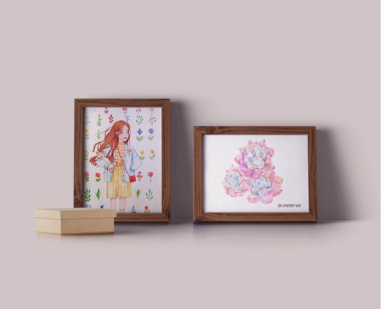 一些以前的作品放到样机里看看