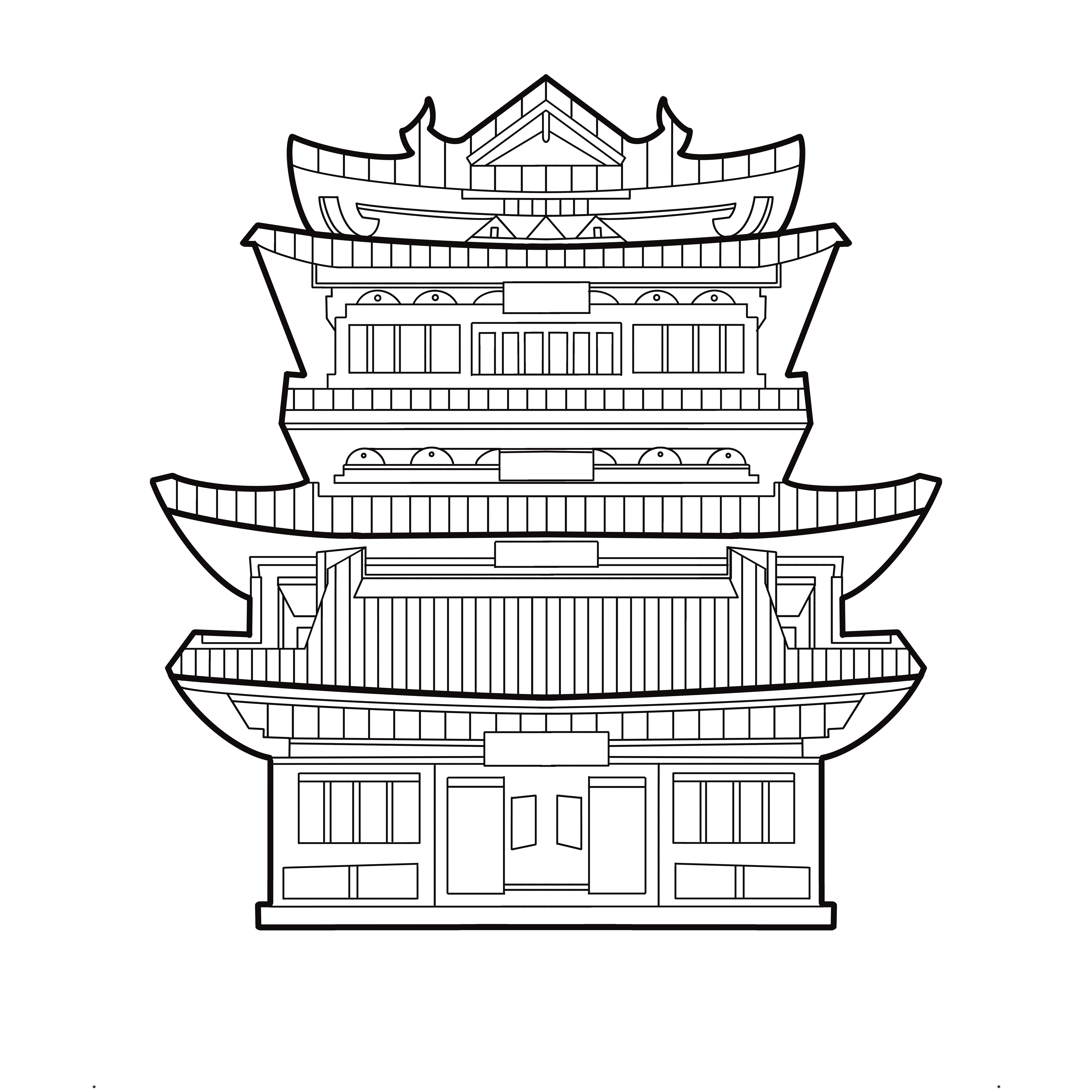 中国画建筑画法简单图片