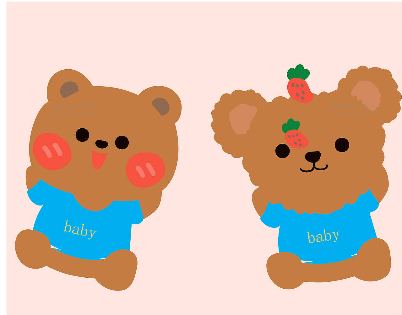 兔子和熊卡通可爱贴纸（图ZMjM5MjU3ODU2） - 商业插画 - 站酷设计师阿茹生肖IP原创素材 - 站酷ZCOOL