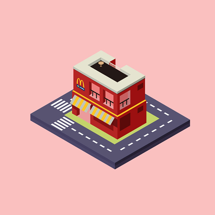 5d小房子,自己重新加入了麦当劳和街道元素