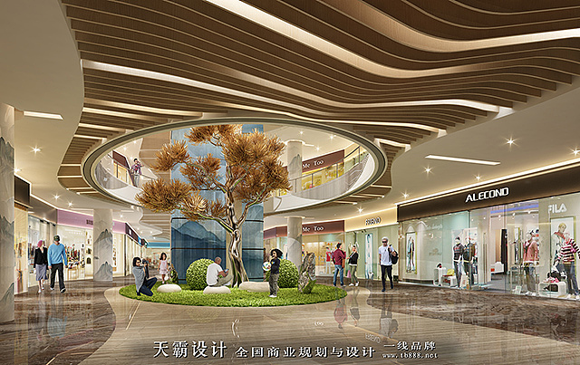 天霸设计商场装修设计效果图分享流畅的动线设计方案