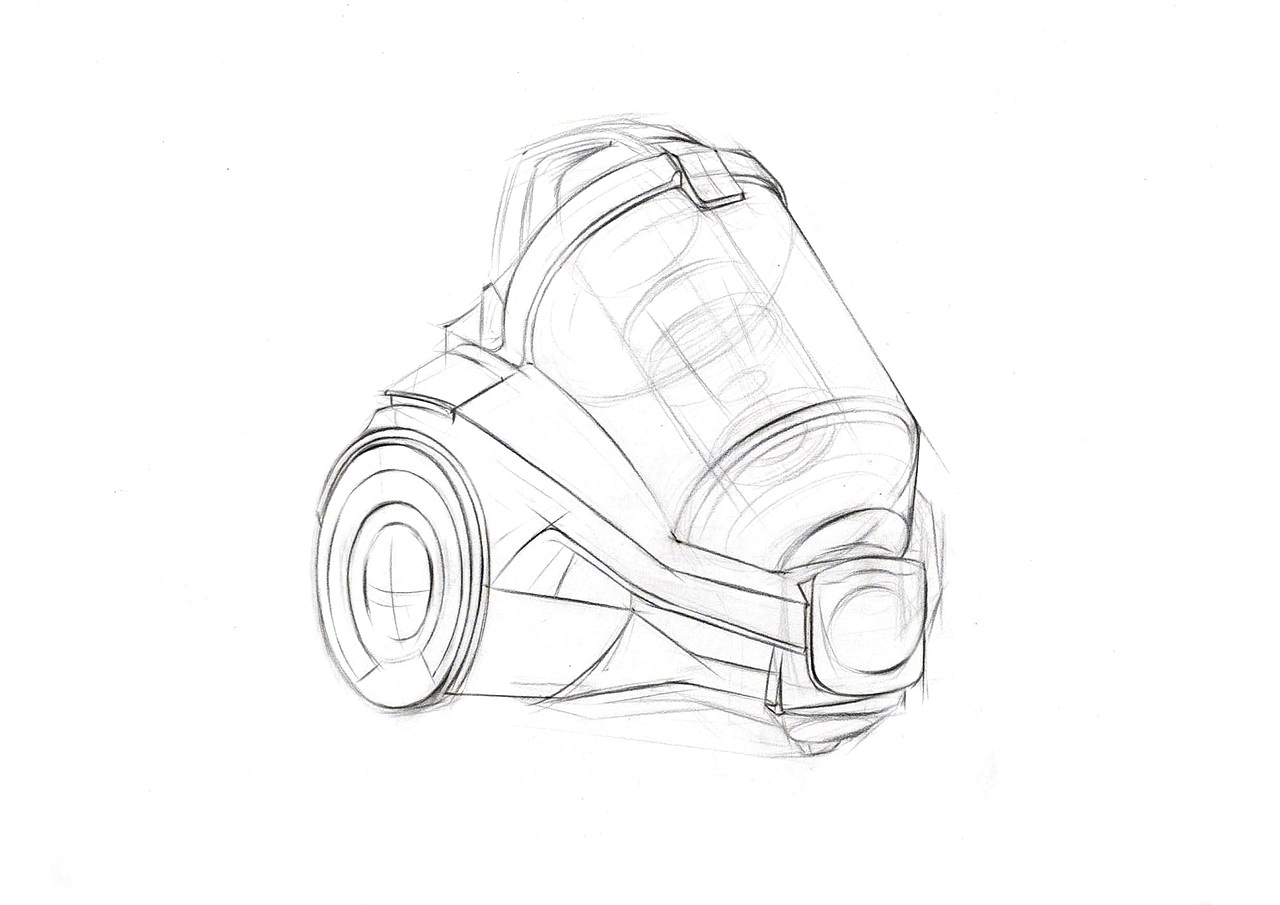 手绘吸尘器步骤图