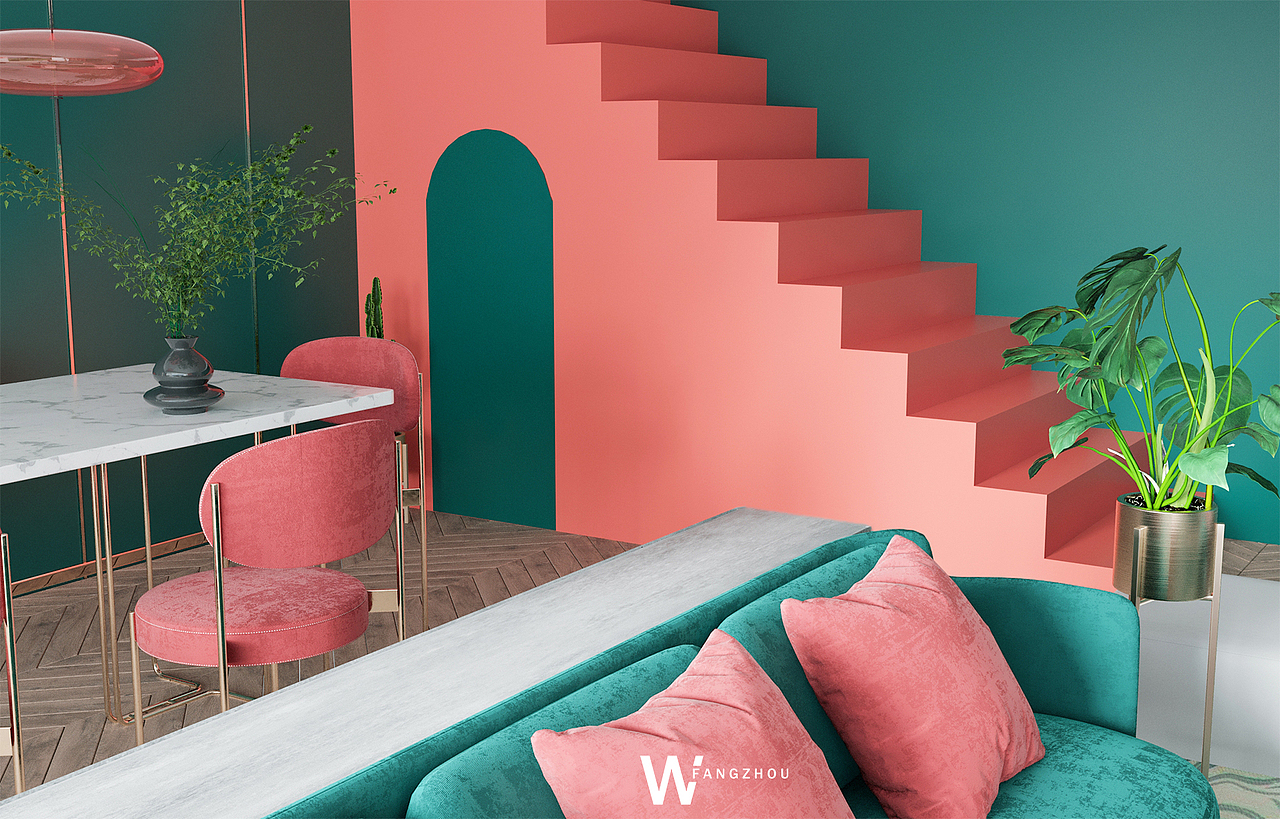 2019潘通流行色珊瑚橙之软装搭配设计