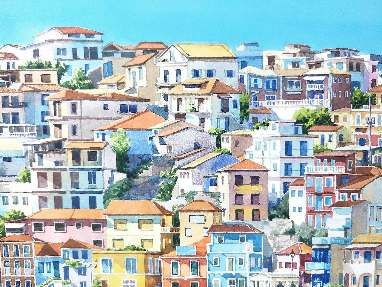 水彩风景过程图（图ZMTA0OTEzMDk2） - 绘画 - 站酷设计师北川大叔原创素材 - 站酷ZCOOL