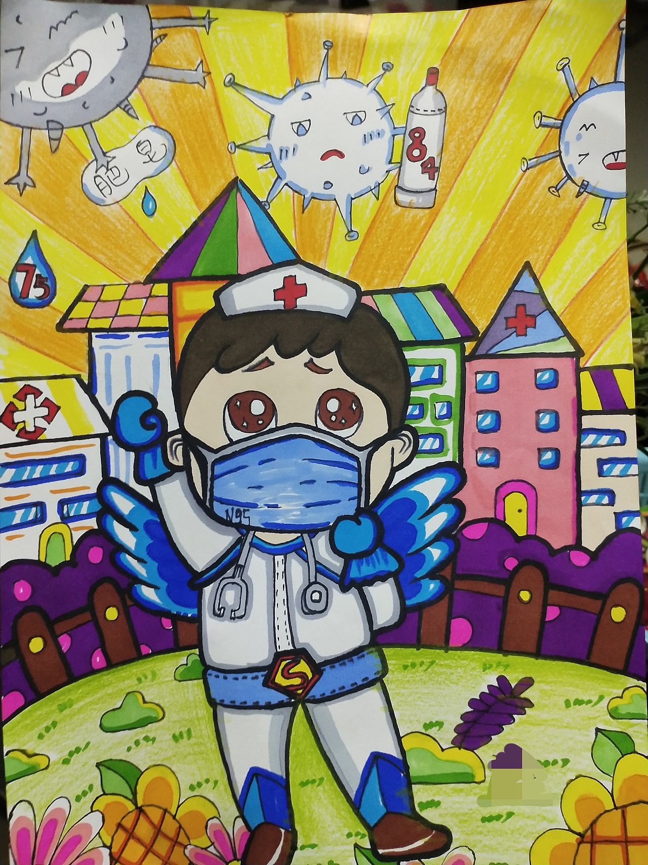 抗击疫情|插画|儿童插画|bigotryw_临摹作品-站酷zcool