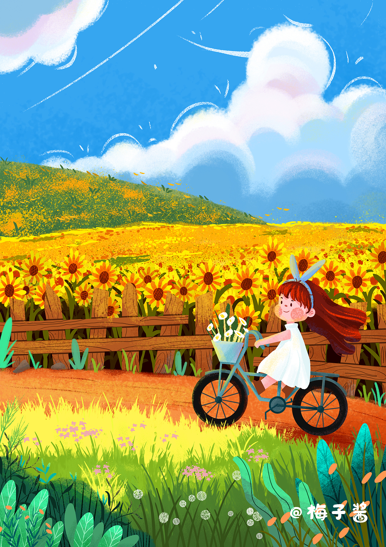 儿童插画合集——蓝天白云（图ZMjgwODE0NTgw） - 儿童插画 - 站酷设计师梅子酱zj原创素材 - 站酷ZCOOL