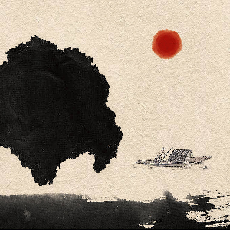 一日一山一舟，极简的水墨山水画（图ZMTk1MDQxODY0） - 绘画 - 站酷设计师创e派原创素材 - 站酷ZCOOL