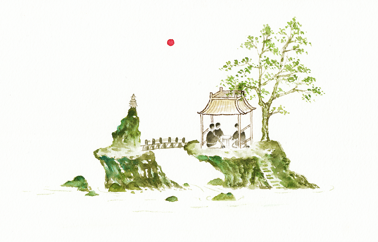 山水苦乐集（图ZNzczNDIzMTY=） - 商业插画 - 站酷设计师忘川山人原创素材 - 站酷ZCOOL