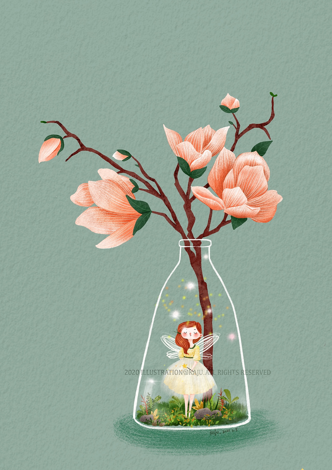 封印在瓶的小精灵🧚‍♀️（图ZMTk0OTM5OTAw） - 儿童插画 - 站酷设计师卡橘kaju原创素材 - 站酷ZCOOL