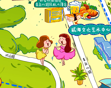 手绘旅行指南---吃货在威海#出发的勇气2014#（图ZMTg0ODQ3ODA=） - 商业插画 - 站酷设计师李纬一原创素材 - 站酷ZCOOL