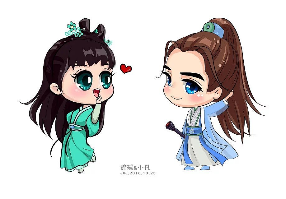 碧瑶＆小凡（图ZMTI2NjMyODI4） - 商业插画 - 站酷设计师酌酌原创素材 - 站酷ZCOOL