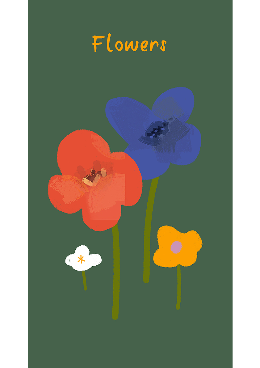 田园小碎花设计油画风小碎花插画总和