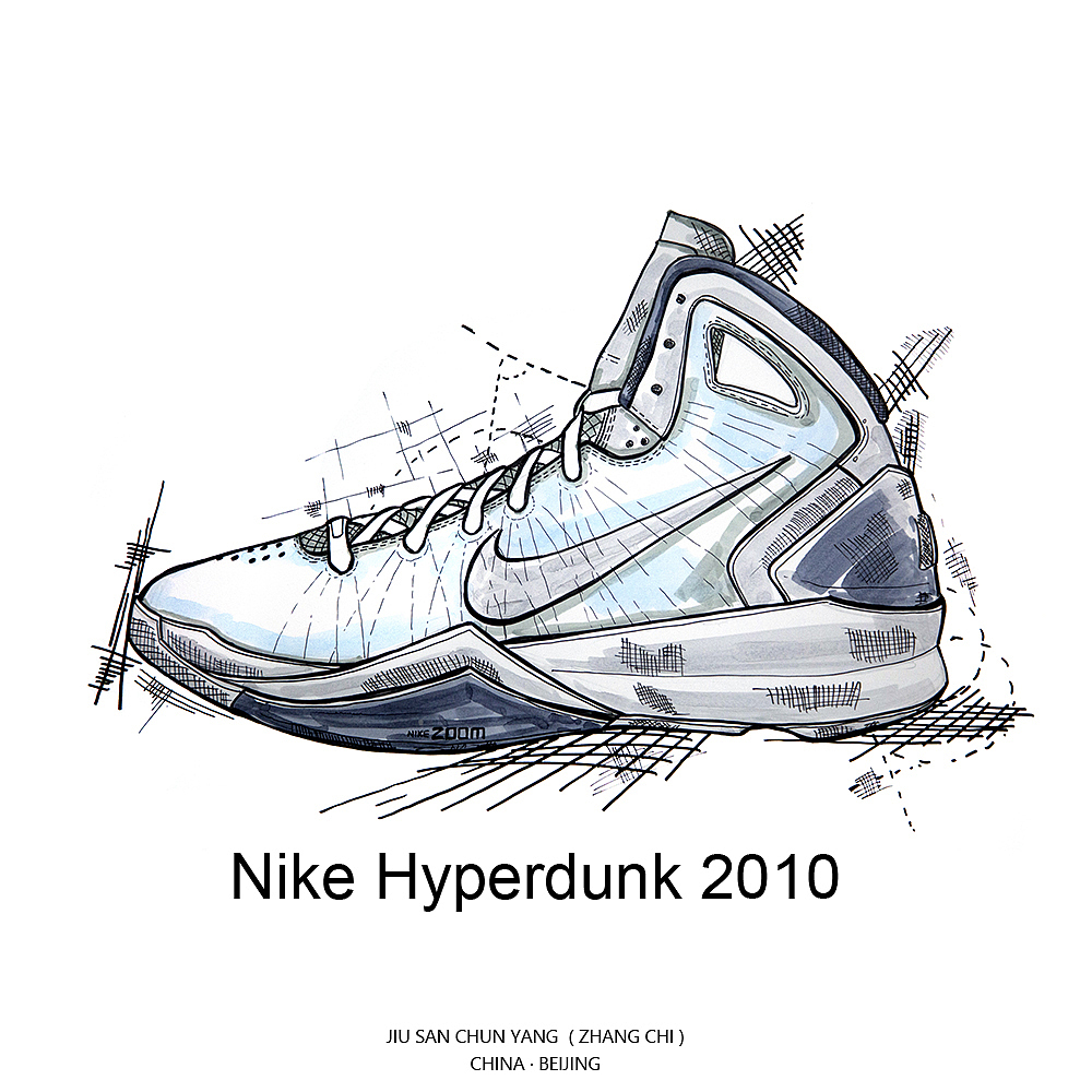 我用100小时画出了nikehyperdunk十年