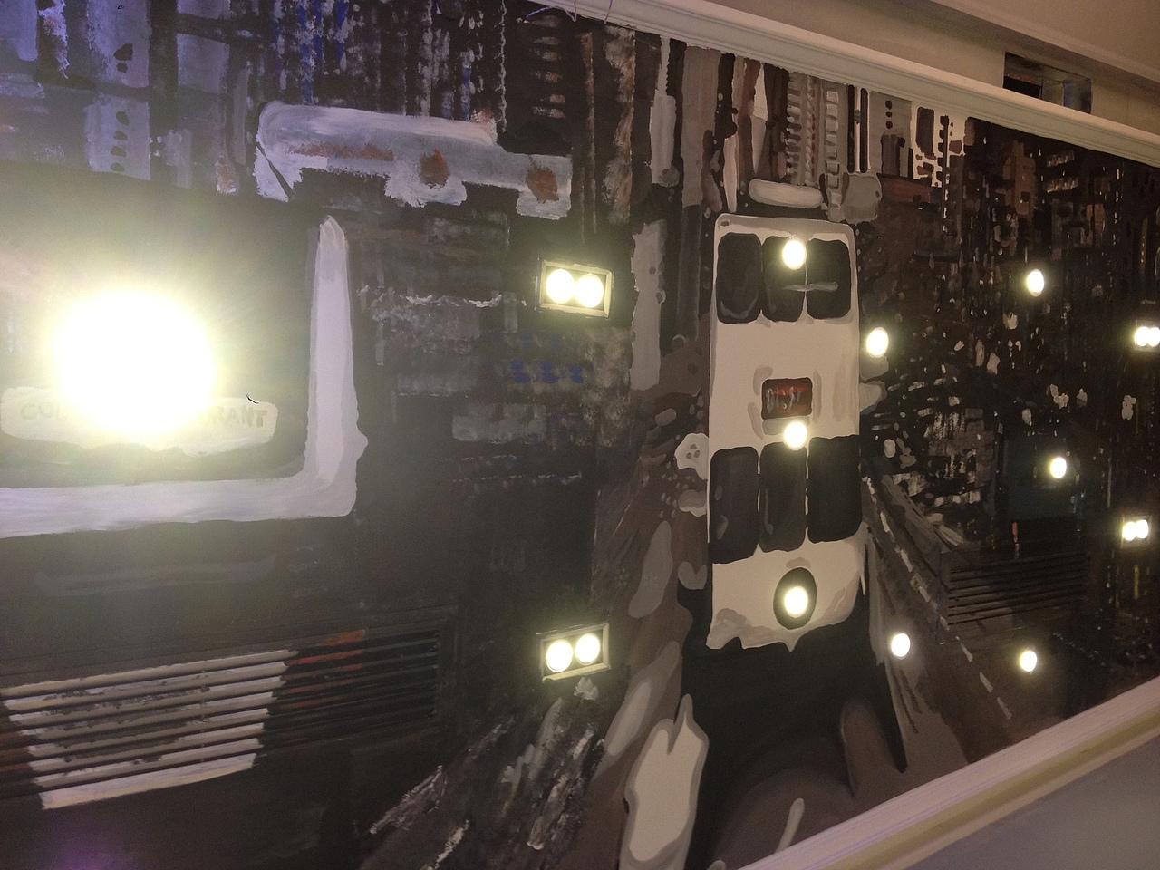 珠海华发商都【表哥餐厅】手绘天花-香港街道